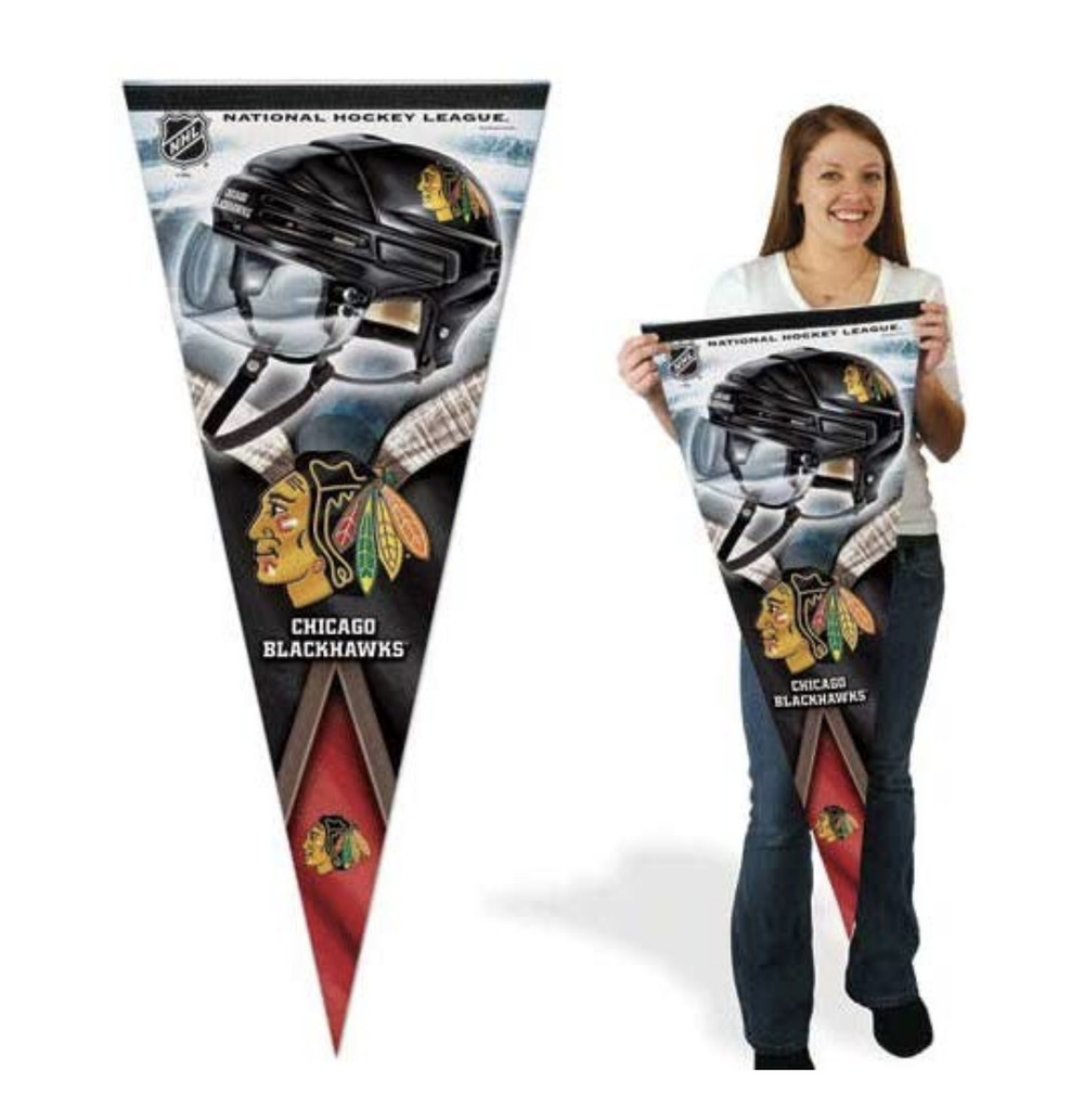 WinCraft NHL 67229011 Chicago Blackhawks Premium Large Pennant 17" X 40" Hockey